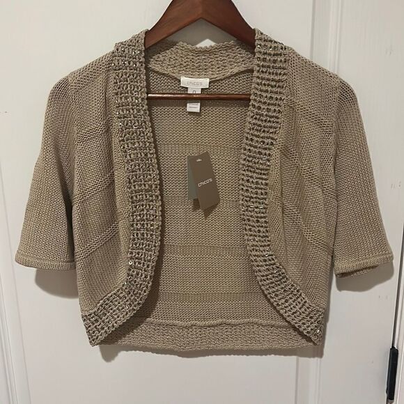 Chico's Sweaters - New Chicos Gemstone Shrug Cardigan Sweater Stone